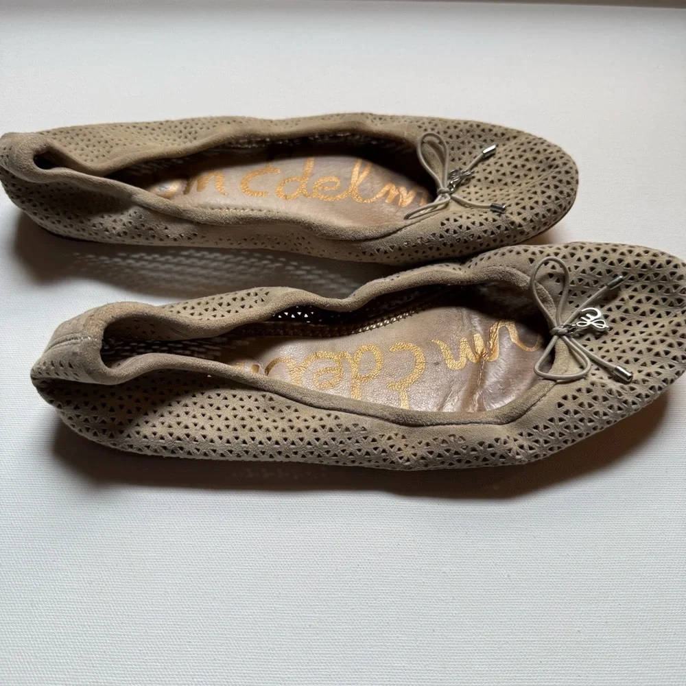Sam Edelman Taupe Perforated Ballet Sz 9 Flats